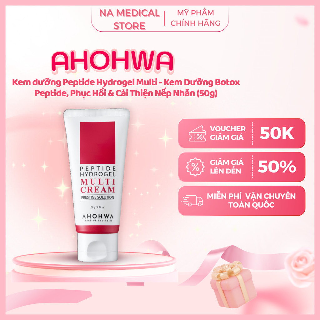 Kem Dưỡng Peptide Hydrogel Multi Cream AHOHWA Botox Peptide, Phục Hồi & Cải Thiện Nếp Nhăn (50gr)