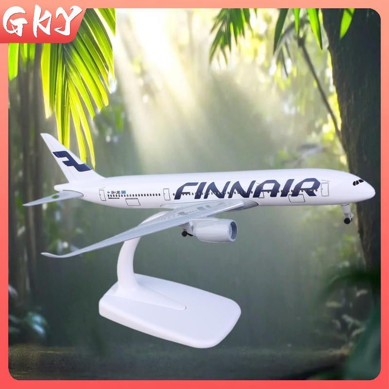 GKY 1 Bộ Hợp Kim Kim Kim Loại Diecast Máy Bay Có Bánh Xe 20CM A350 Finnair Bộ Máy Bay Airbus 350 Phầ