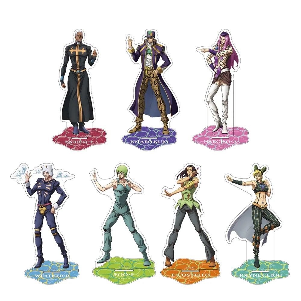 Standee Anime JoJos Bizarre Adventure mô hình mica trang trí Jolyne Cujoh Jotaro Kujo Ermes Costello