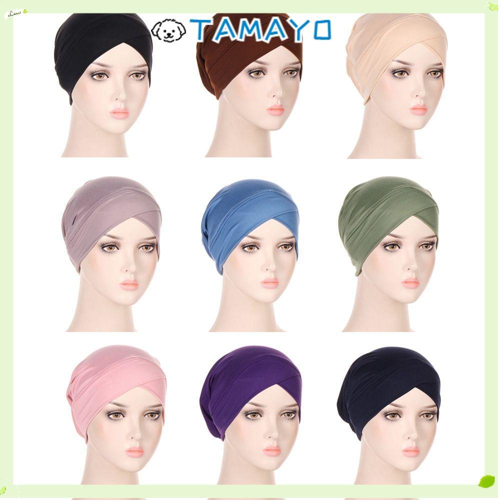 Mũ Turban TAMAYO Mũ Bonnet Hồi Giáo Xếp Ly Mũ Ngủ