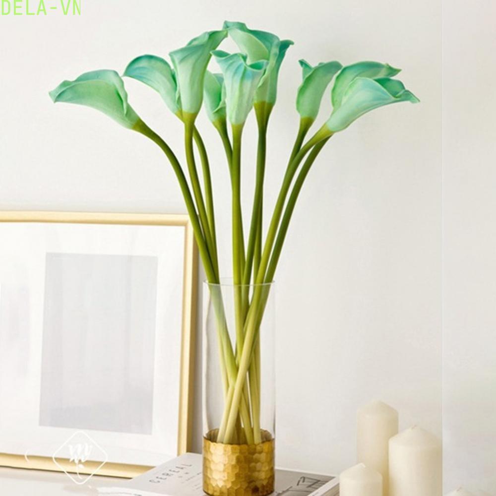 Realistic Artificial Calla Lily Flowers with Vibrant Green Leaves for Home Decor#DELA