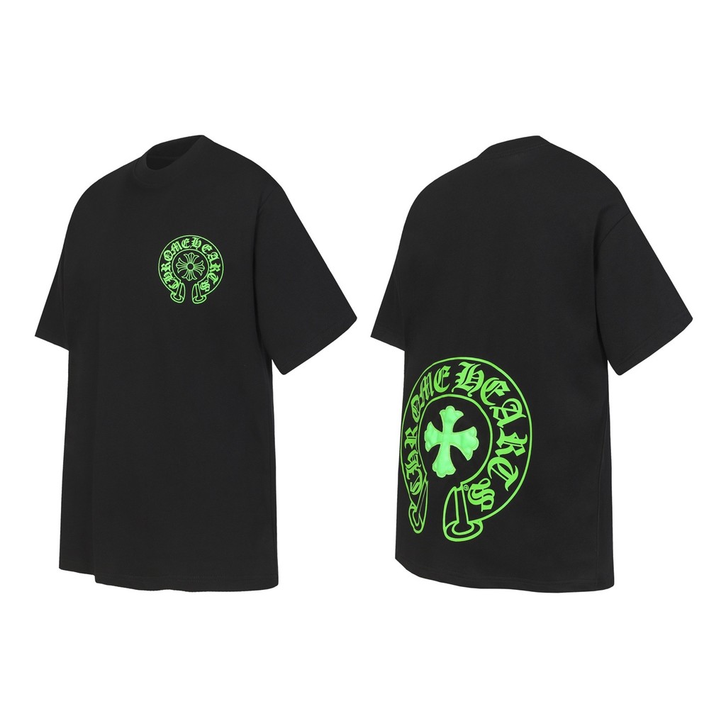 ZASP Chrome Hearts 2026Sanskrit Embossed Cross Couple's Short Sleeve Shirt T T-shirt Couple Style