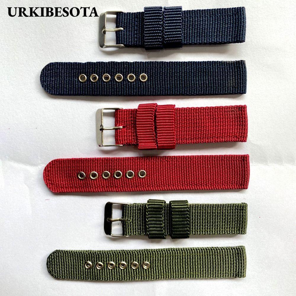 URKIBESOTA Đồng Hồ Đeo Tay, Nam Nữ Khóa Pin Nylon Dây Đeo Vải, Vòng Tay Thể Thao Thay Thế Dây Đeo Đồ