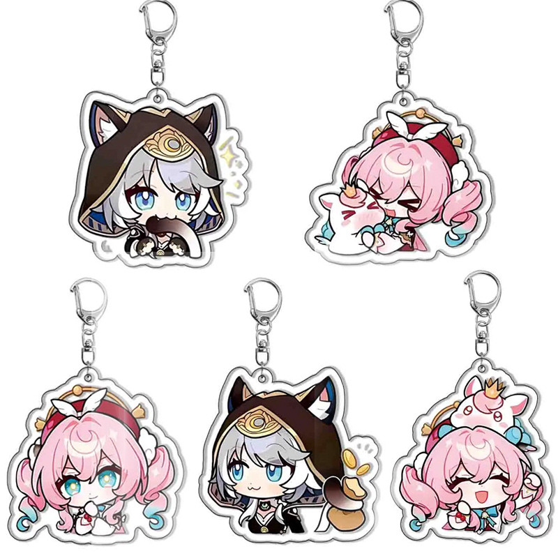 Game Honkai: Star Rail Acrylic Pink Keychains Cosplay Figures Hyacine Hyacinthia Cipher Cifera Penda