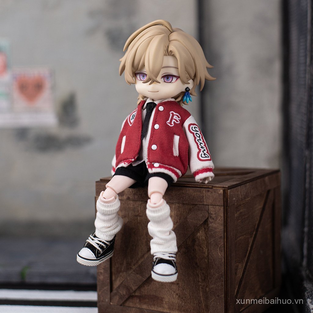 OB11 Quần Áo Trẻ Em Ami 2.0 Áo Khoác Đồng Phục Bóng Chày Mỹ Retro 12 Điểm bjd P9P11 Cổ Tích Kem Cơ T