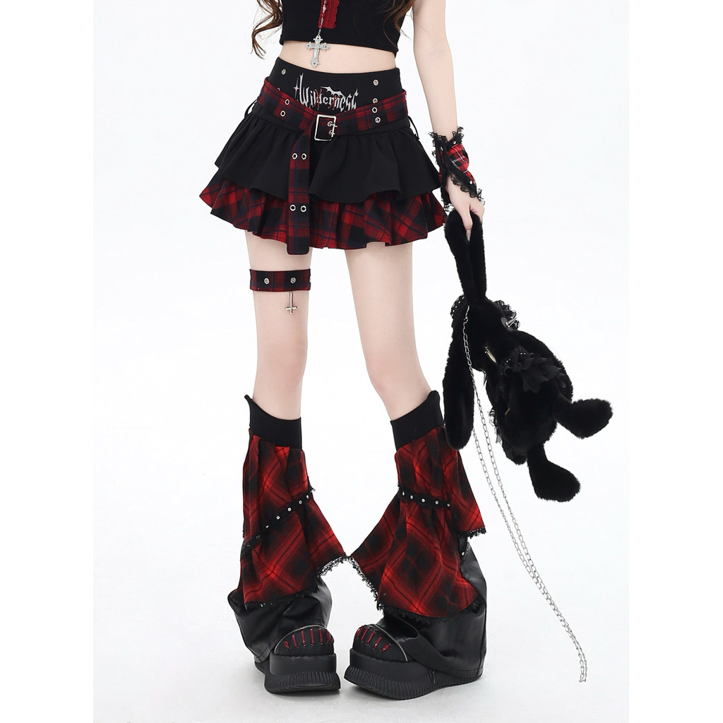 Kii Wii Váy chữ A kẻ sọc Gothic cổ cao dành cho nữ mùa hè mới 260319 | BigBuy360 - bigbuy360.vn