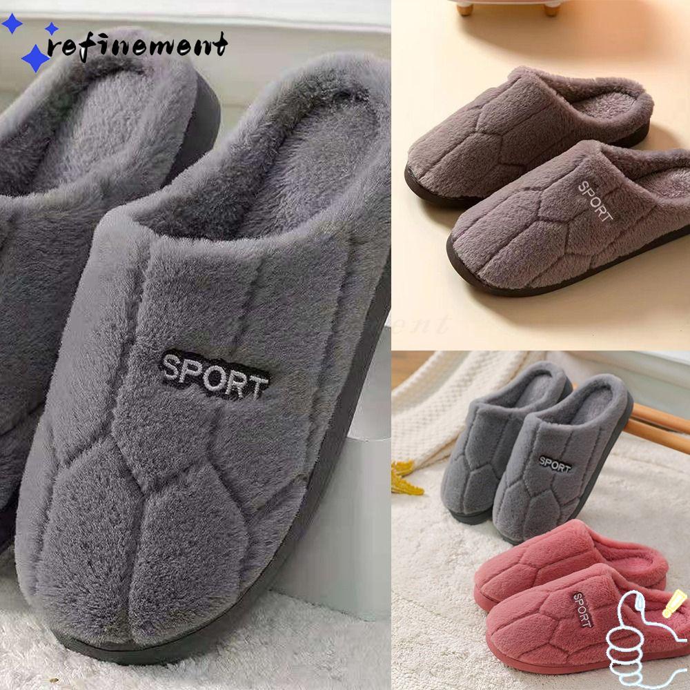 Dép xỏ ngón trong nhà, Dép cotton mùa đông ấm áp đơn giản, Giày cotton sang trọng chống trượt ấm cúng trong nhà nam