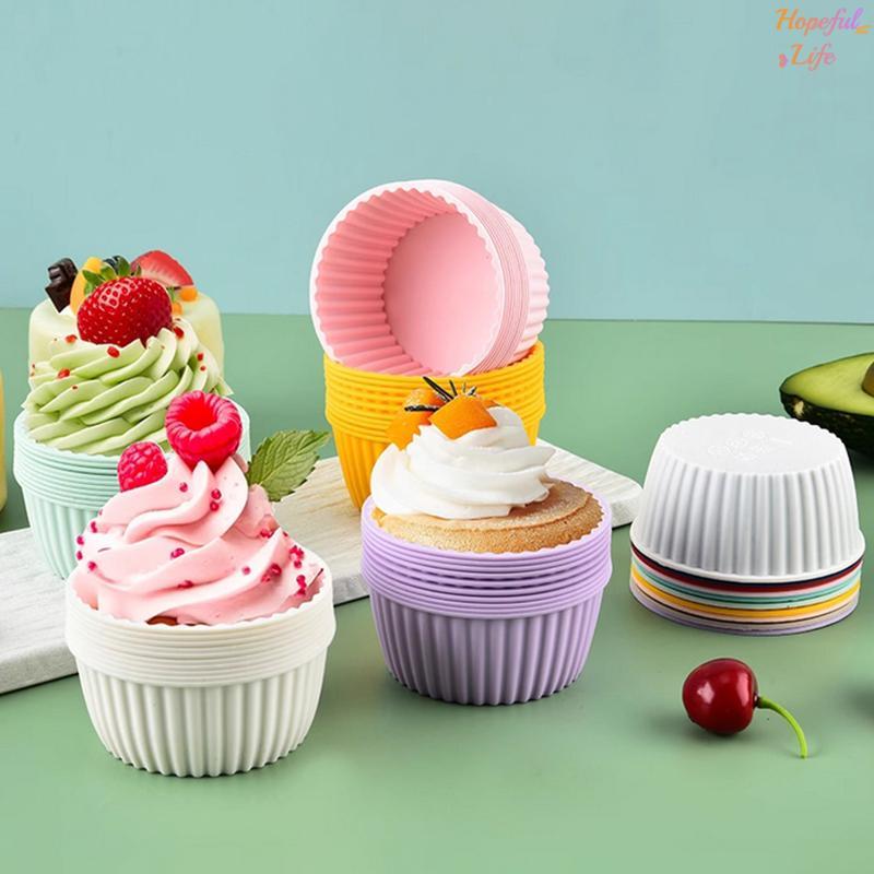 [HLS] 2 Khuôn Làm Bánh Silicon Cho Muffin Cupcake Nướng Thực Phẩm Silicon Bagels Chảo Nướng Non Sti 
