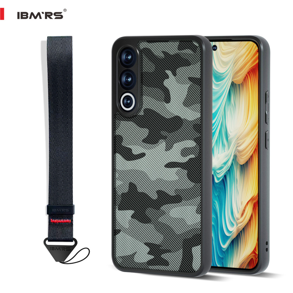 Ốp lưng IBMRS Camo cho Meizu 20 PC + TPU Vỏ dây đeo máy ảnh chống sốc