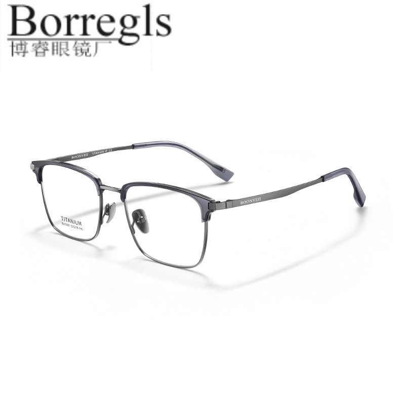 BW7009V Phong Cách Mới Kính Titan Nguyên Chất Siêu Nhẹ Nam Khung Lông Mày Acetate Khung Kính Chân Ti