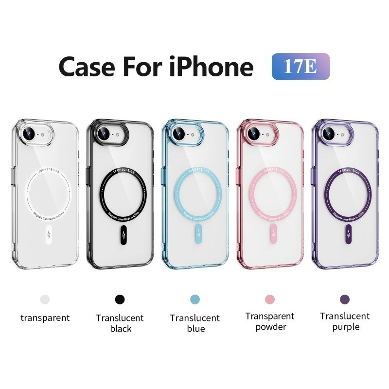 Ốp Chống Sốc Acrylic Cho iPhone 17e 17E Không Kéo Rõ Ràng Cứng Từ Tính Sạc Không Dây Cho iPhone 17 E