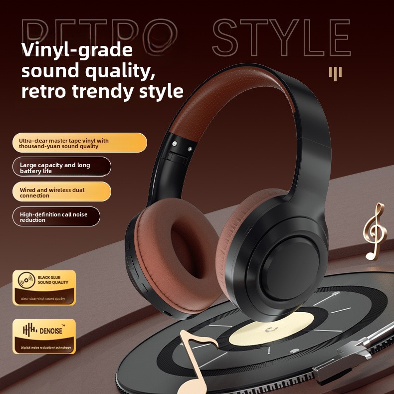 Tai nghe không dây Over-Ear DR58 Giảm tiếng ồn Retro Thời gian chơi cực dài