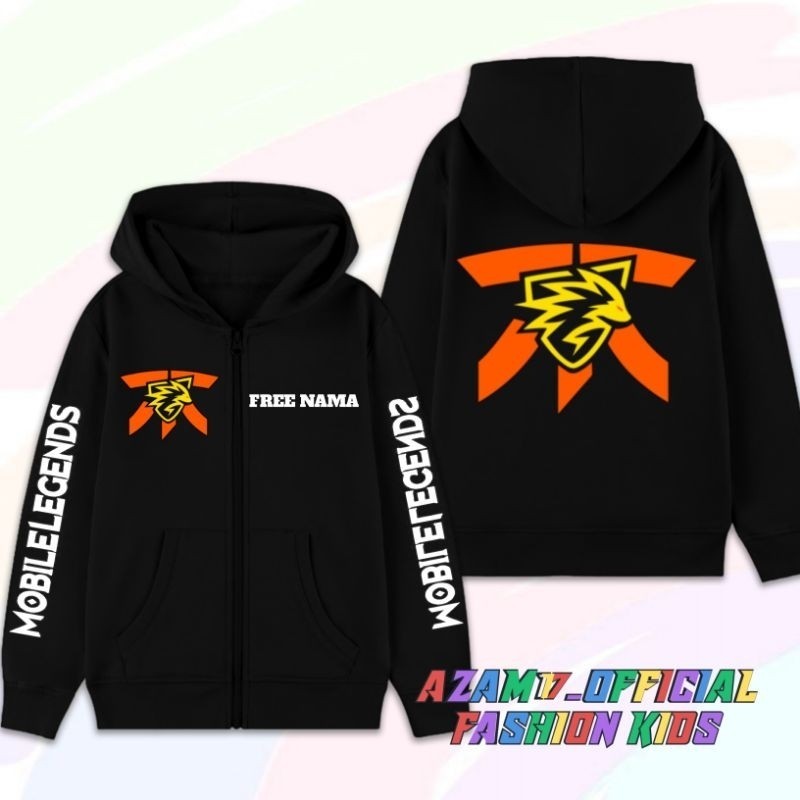 Áo thun Cotton 2026 MOBILE LEGENDS FNATIC ONIC ESPORT KIDS HOODIE JACKET Tên miễn phí / LEGEND ML