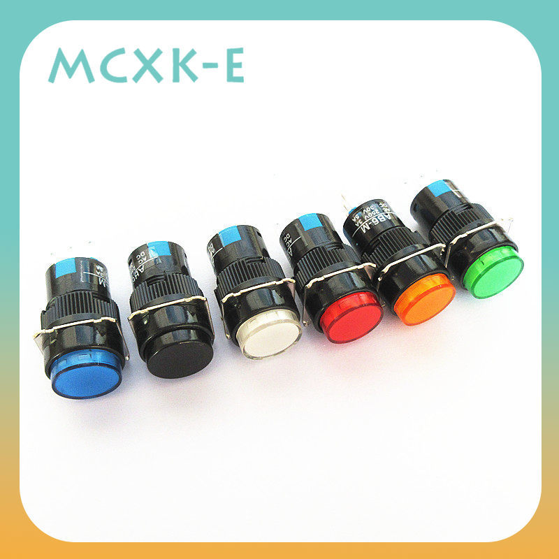 Công tắc nút nhấn LA16Y-11 Điểm Tự cài đặt lại Tự khóa LA16-11 Nguồn điện tròn nhỏ Nút nhấn 16mm