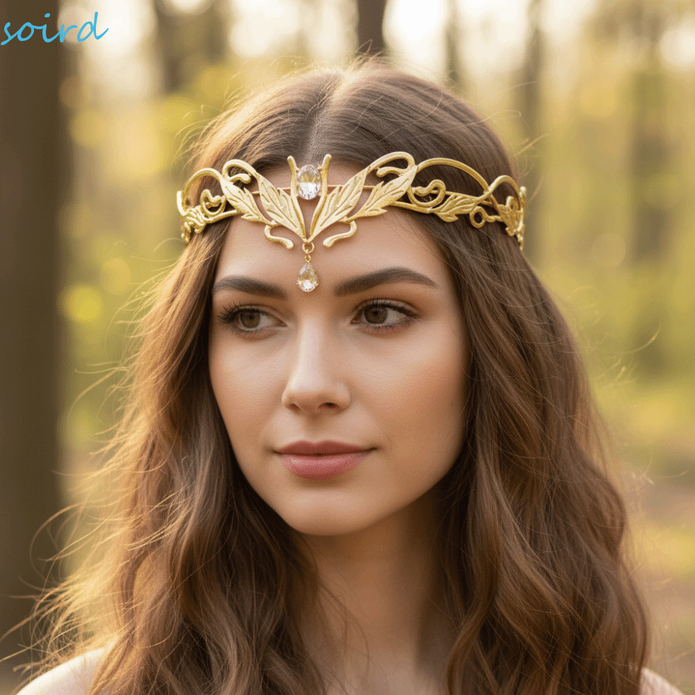 SOIRD King Round Elves Crown - Vương Miện Elves Cổ Điển Baroque Cho Cô Bé Công Chúa, Phù Hợp Dịp Đặc
