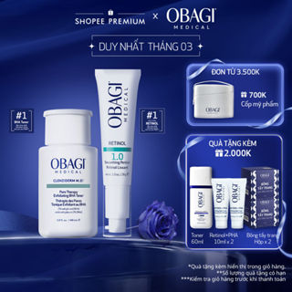 Bộ đôi dưỡng da Toner BHA Giảm Mụn Obagi Clenziderm M.D 148ml và Kem Chống Lão Hóa & Tái Tạo Da 360 Retinol 1.0 28g