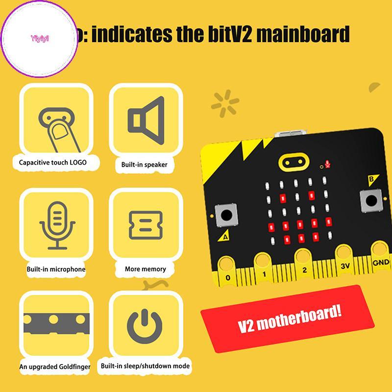 Yiyi Micro: Bit V2 Micro Bit Go Edition BBC Microbit Dành Cho Trẻ Em DIY Ban Phát Triển BBC Microbit