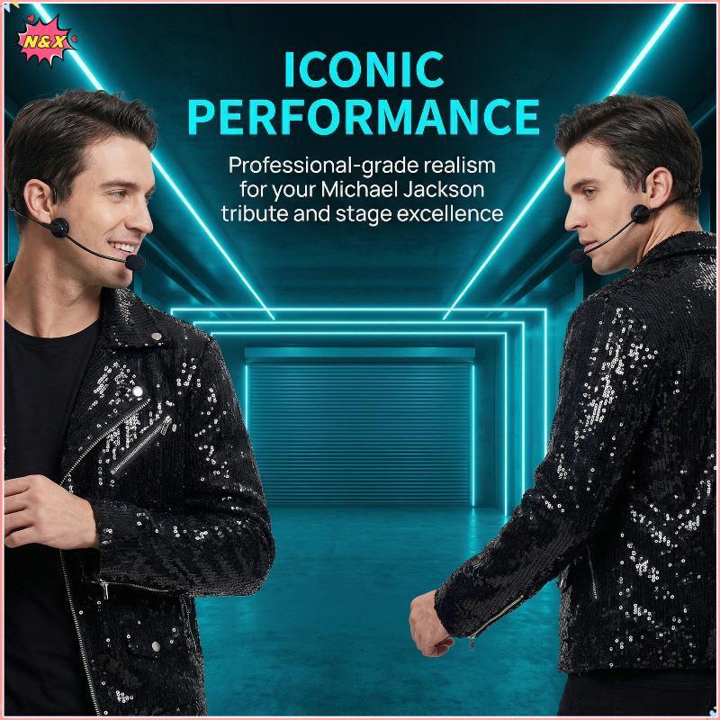 Tai nghe micro giả N & X Stage Prop cho Rostar Cosplay Phụ kiện dự tiệc có thể điều chỉnh cho buổi b