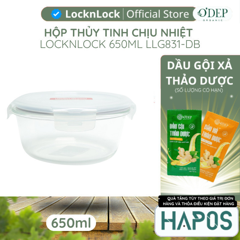 Hộp thủy tinh 650ml LocknLock Chính hãng hình tròn LLG831 - HAPOS LMK