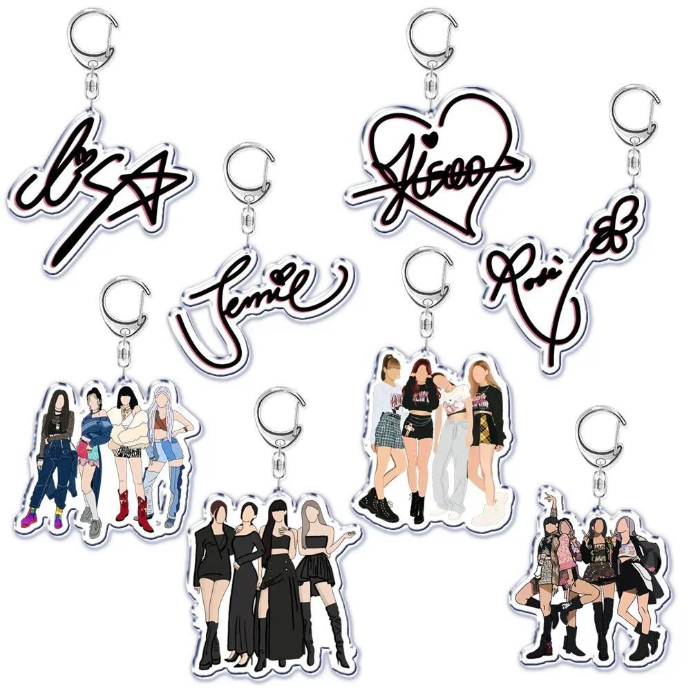 Popular Korean Fashion Kpop Girls Band Keychain for Women Man Bag Accessories Bag Key Chain Ring Key