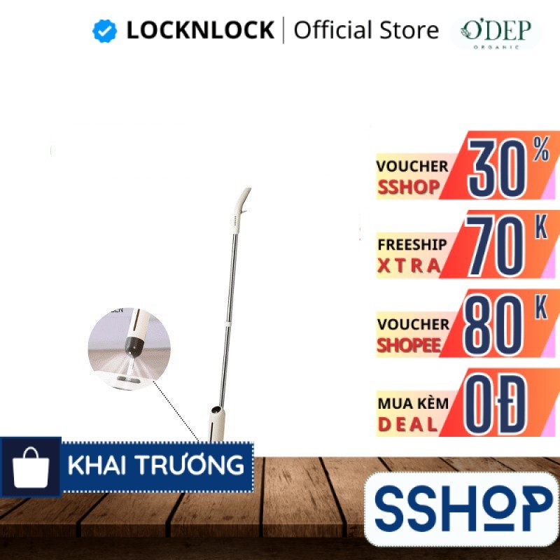 Cây lau nhà LocknLock xịt nước Capsule Spray Mop ETM472 phun nước nhiều diện rộng - Chính Hãng   - S