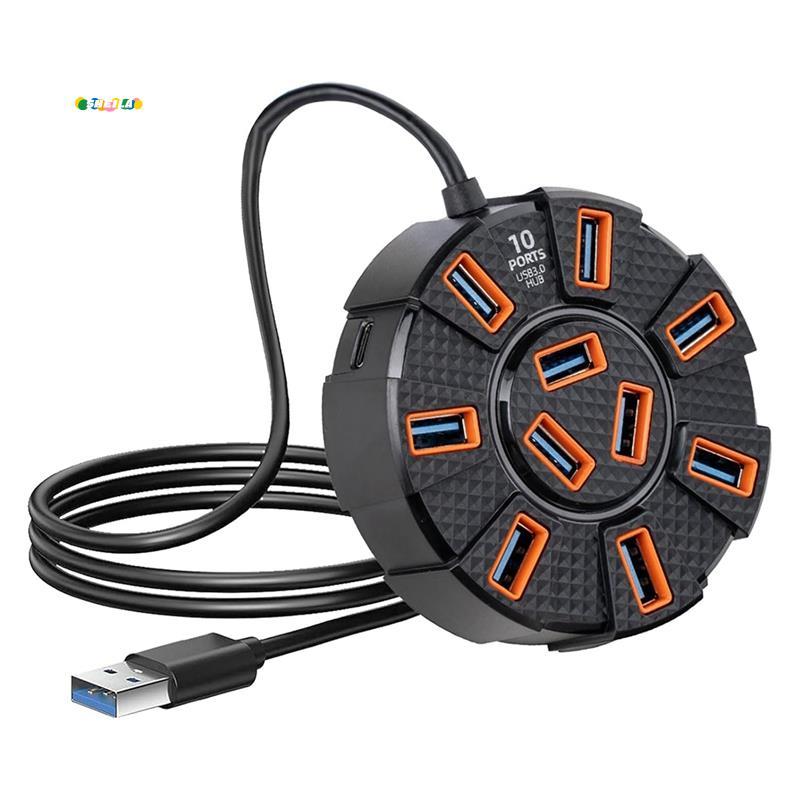 10 Cổng USB Hub Dock Station 10 Cổng USB Hub Dock USB 3.0 Hub Splitter Bộ mở rộng bộ chuyển đổi USB 