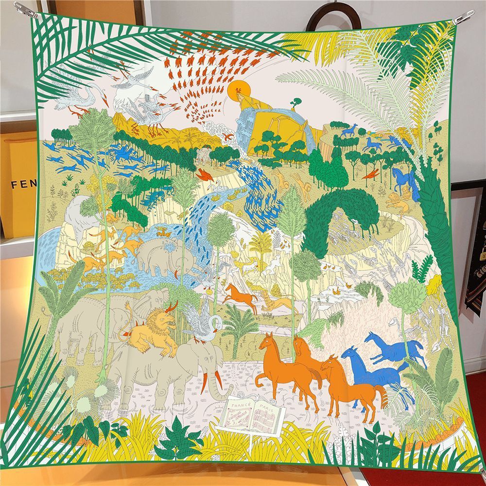 FENDI7502 Khăn vuông lụa, khăn choàng và trùm đầu - Phù hợp mùa hè