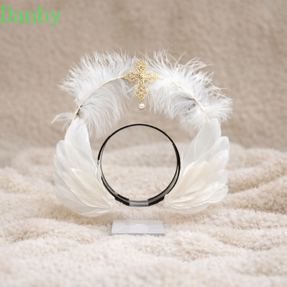 INGALA Virgin Mary Halo Queen Tiara, Glory Shape Handmade Feather Halo Crown Headband, Gothic Vintag