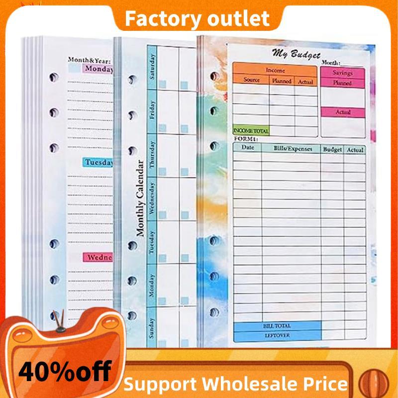82 Tờ A6 Lập Kế Hoạch Ngân Sách Đổ Lại Notepad 6 Lỗ Cho A6 Chất Kết Dính Bìa Tiết Kiệm A