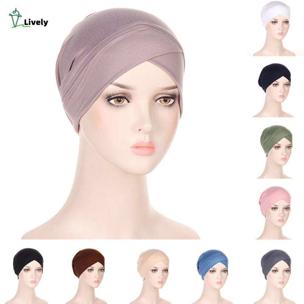 Mũ Turban LIVELY Mũ Bandana Mũ ngủ xếp ly