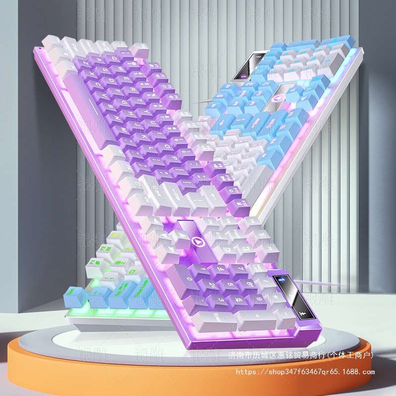 CHÍNH HÃNG - GỐC NHÀ MÁY Bàn Phím Máy Vi Tính Giả Cơ Gaming Có LED Xuyên Phím, Bàn Phím Có Dây K500