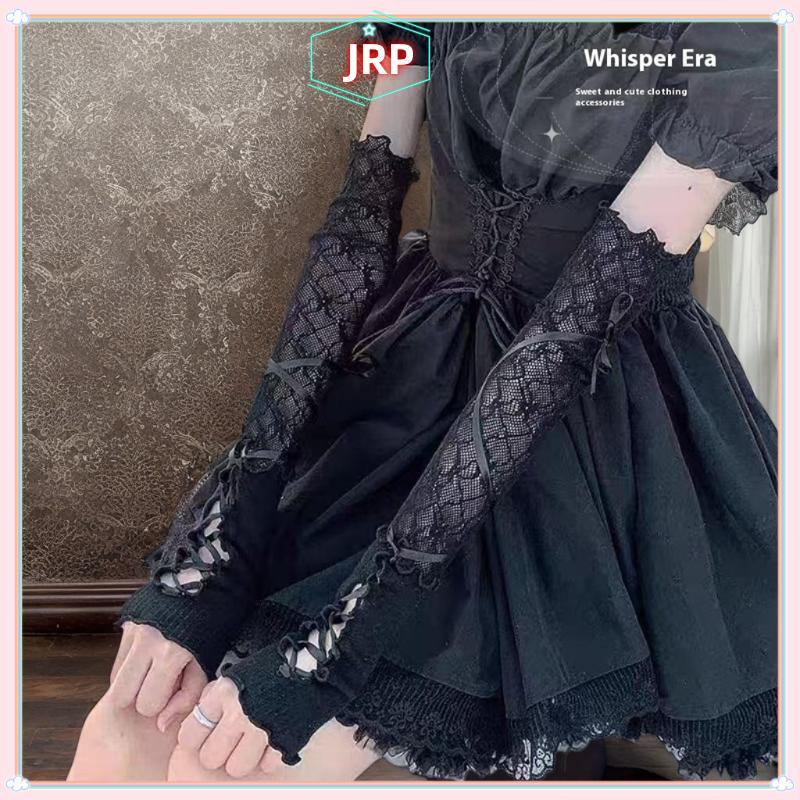 JRP JK Outfit Cho Bé Gái Phong Cách Gothic Với Lưới Ngón Tay Và Hoa Ren Co Dãn
