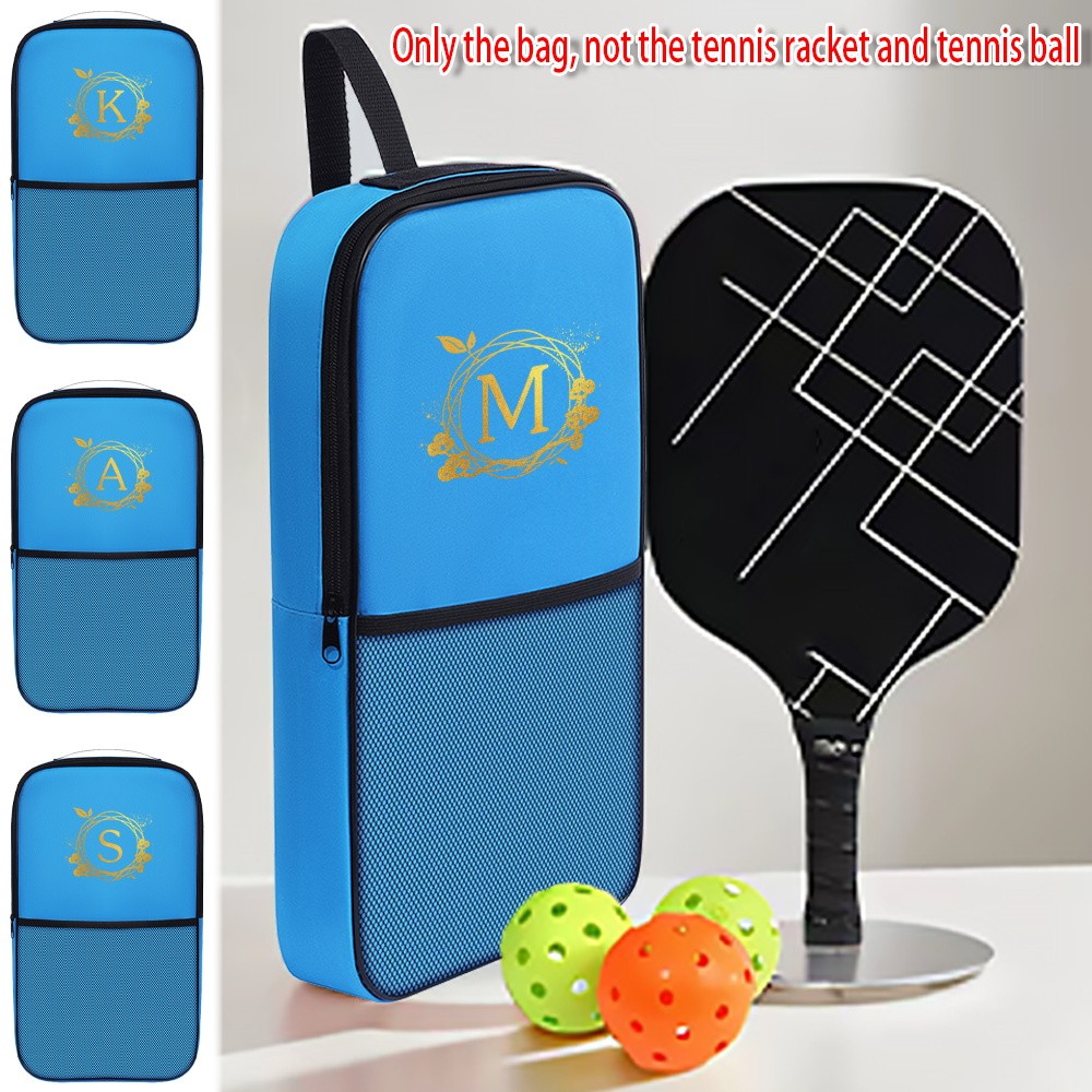 Durable Sports Bag Blue Nylon Pickleball Bag Waterproof Table Tennis Bag Rose Wreath Series