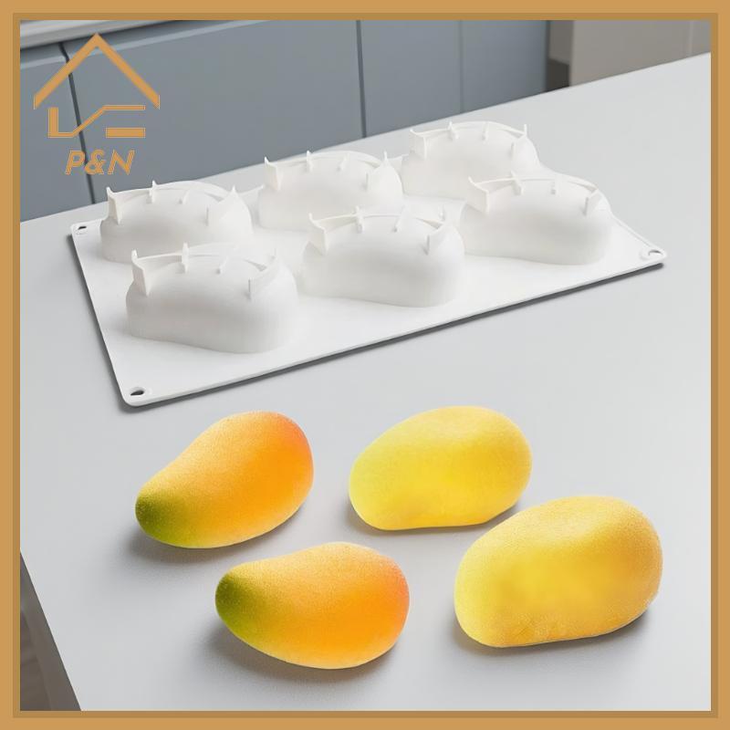 [P & N} 3D Mango Design Khuôn Làm Bánh Silicon Đảng Bánh Ngọt Máy Nướng Bánh Mousse Trái Cây Khuôn B