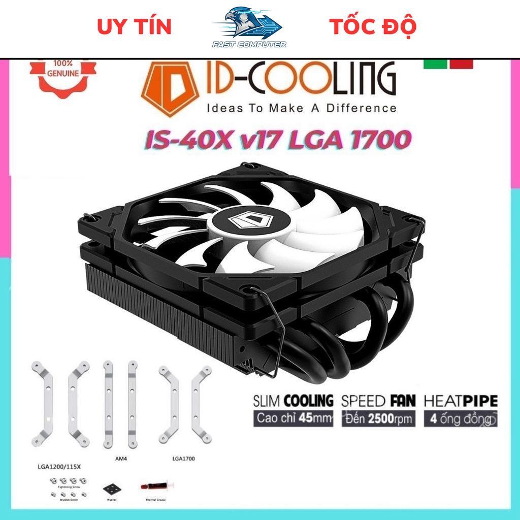 Tản nhiệt khí CPU ID-Cooling IS-40X v17 2022,hỗ trợ Socket 1700, cực mỏng cho ITX, cmITX, HTPC IS40 