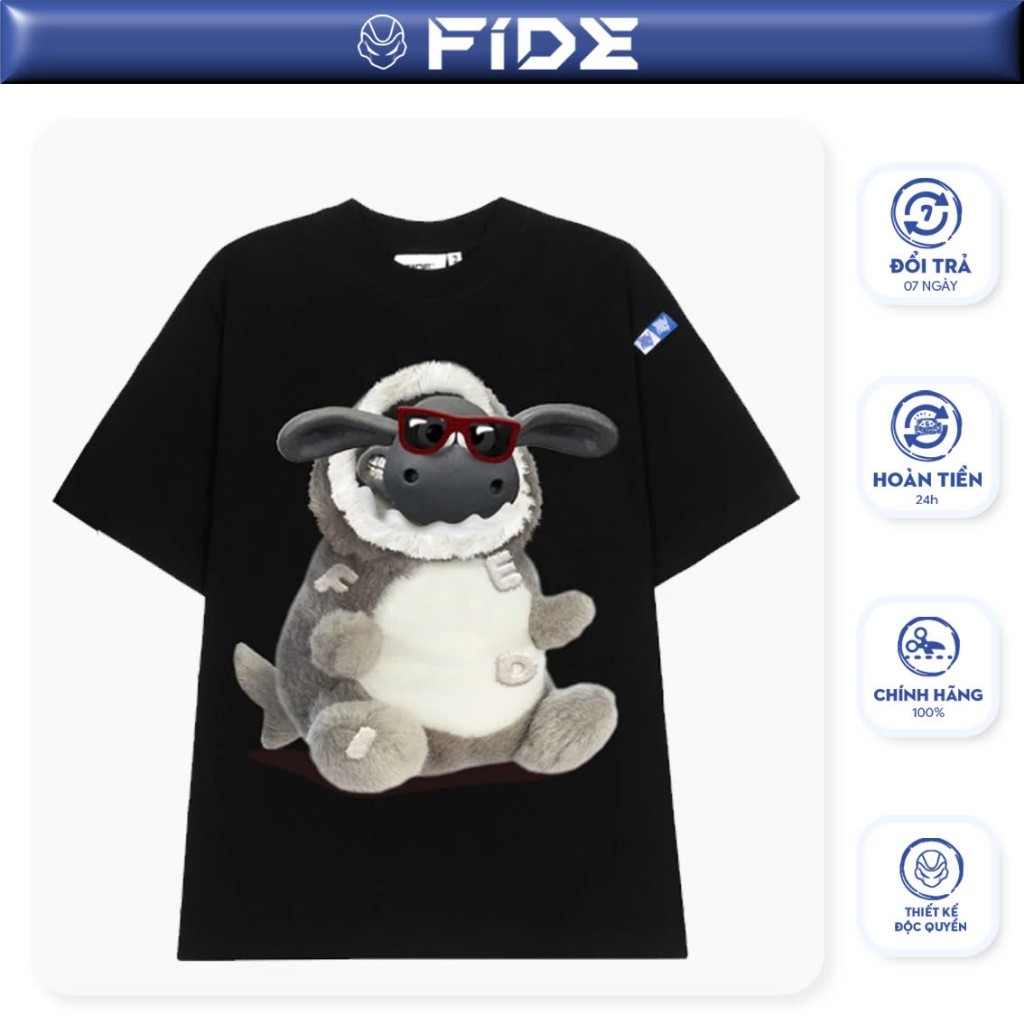(COD) Áo thun FIDE shark unisex form rộng cổ tròn SHARK CUTE - AT11