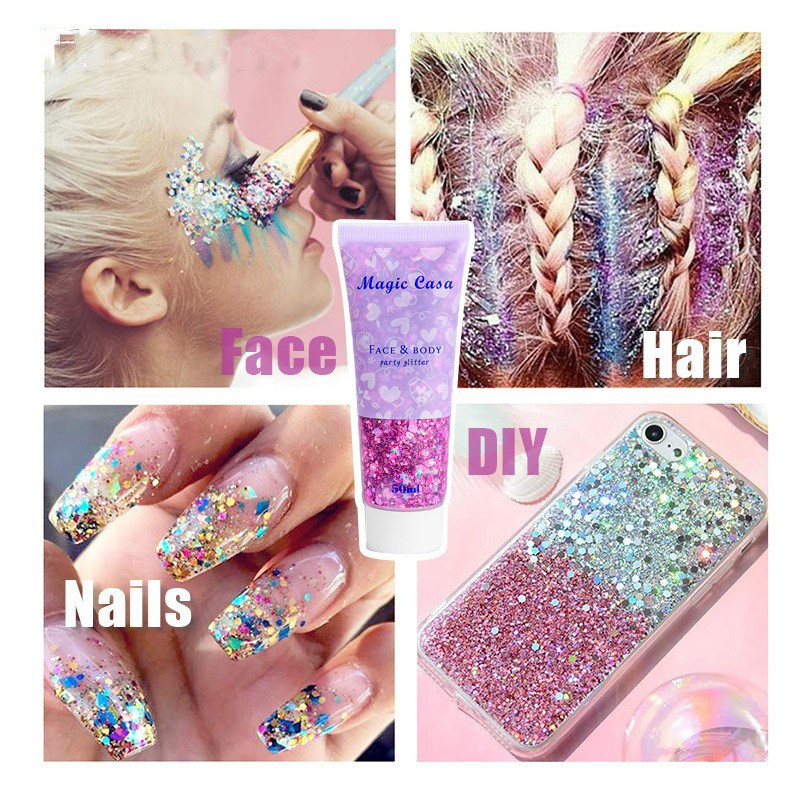 Spot Goods#Glue-Free Stage Makeup Glitter Gel Face Makeup Eyeshadow Street Dance Performance Taylor 