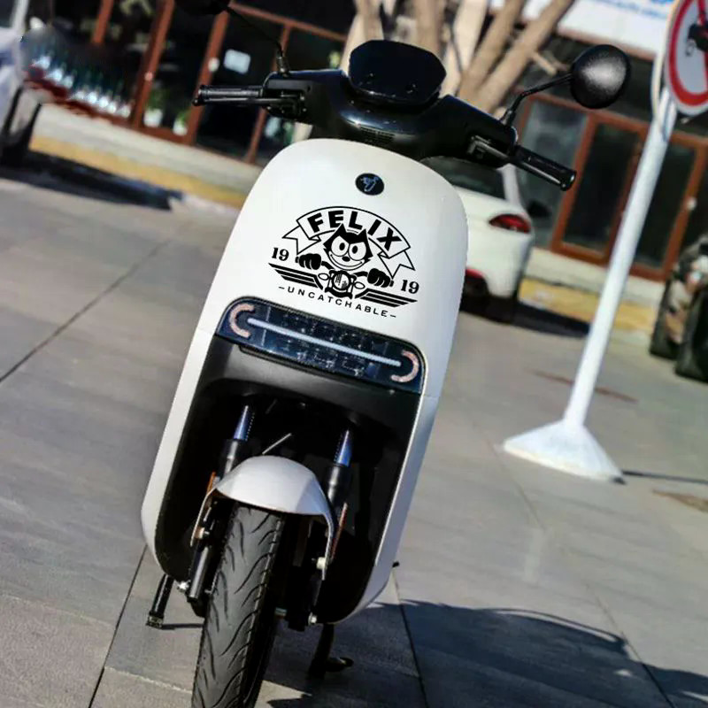 SGLink FELIX FELIX Mèo Vòng Hoa Sáng Tạo Xe Máy Văn Hóa Miếng Dán Retro Xe Máy Điện Xe Miếng Dán