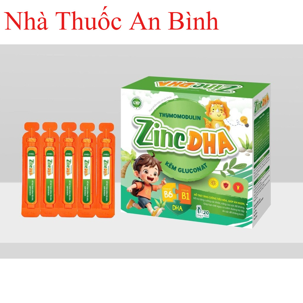 Siro kẽm ống cho trẻ từ 2 tuổi Thymo Zinc DHA Kẽm Gluconat + Thymomodulin - Tăng cường sức đề kháng 