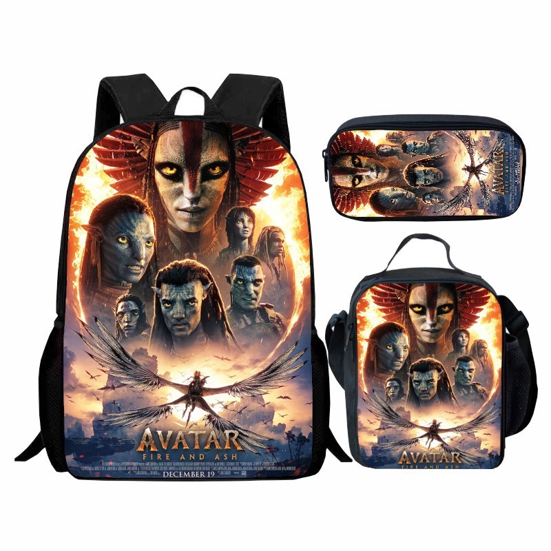 Xuyên Biên Giới In Hình Sinh Viên Avatar3 Avatar3 Túi Đi Học Bộ Ba Mảnh Hoạt Hình Ba Lô Túi Ăn Trưa