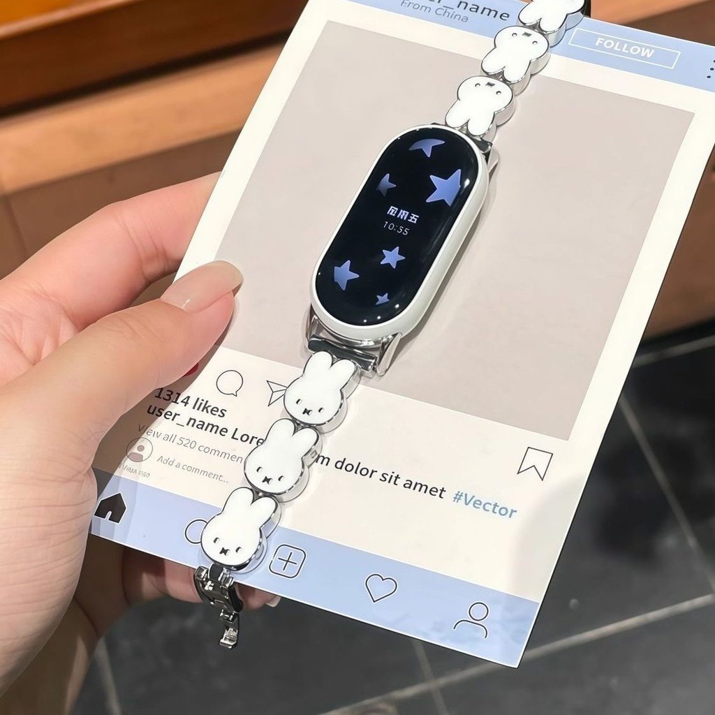 Thích hợp cho Xiaomi Mi Band 10 / 9pro Miffy Rabbit Strap Huawei Watch GT6 / Fit3 / vivo / OPPO / Ap