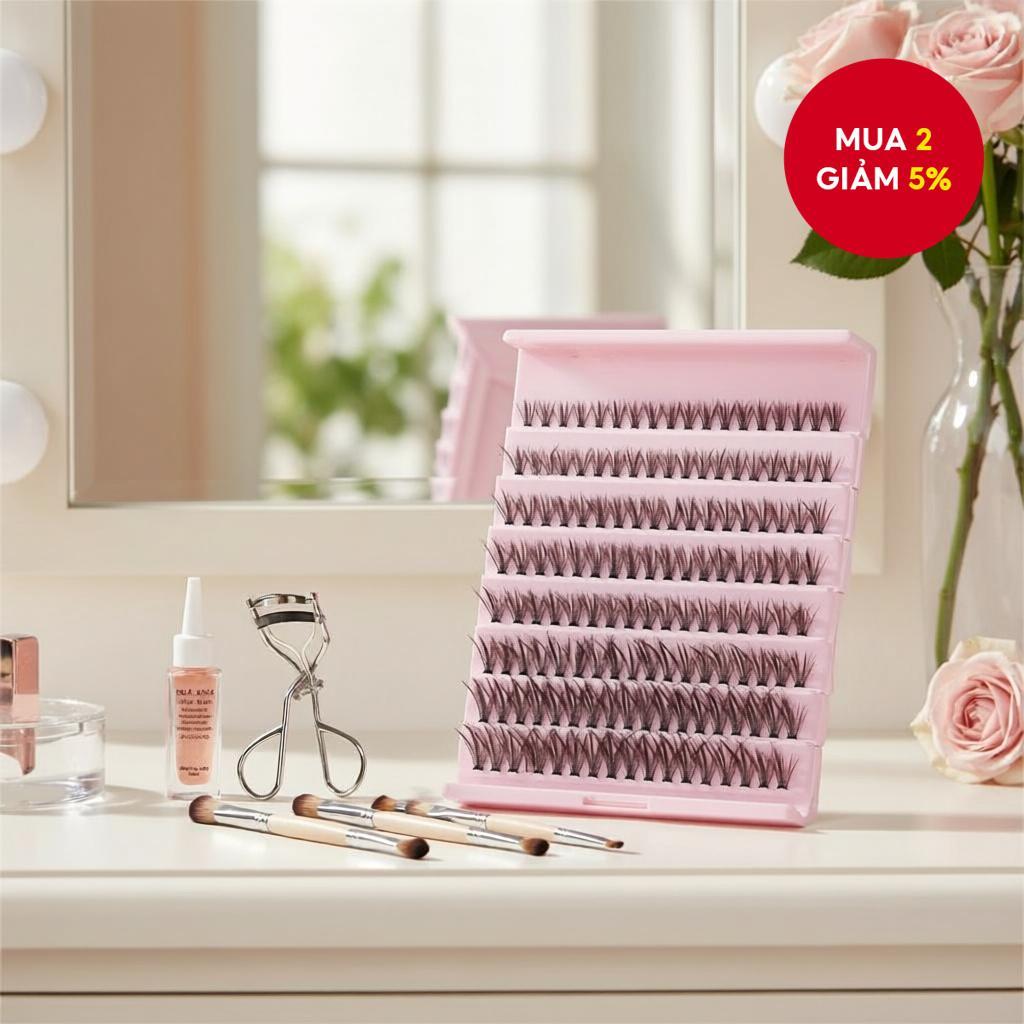 Bộ Kit Cụm Mi Giả DIY 30D Wispy, Nối Mi 8-16mm, 200 Cụm Mi Cong C&D, Mi Cụm Cá Nhân