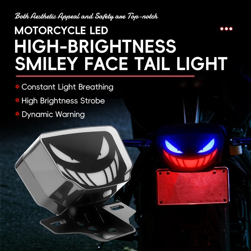 Xe Máy LED Quỷ Mắt Đuôi Đèn Phanh Đèn Sau Tích Hợp Đuôi Với Đèn Flash Năng Động Cho TMX125 TMX155 CG