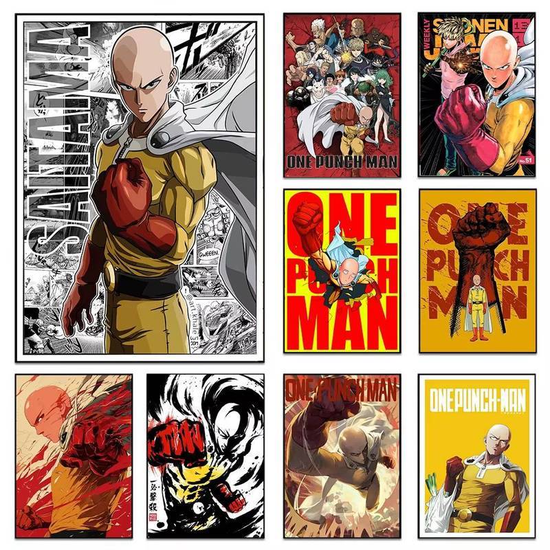 One Punch Man Poster In Cho Phòng Khách Trang Trí Nhà Cổ Điển Anime Nhật Bản Thẩm Mỹ Poster Không Kh