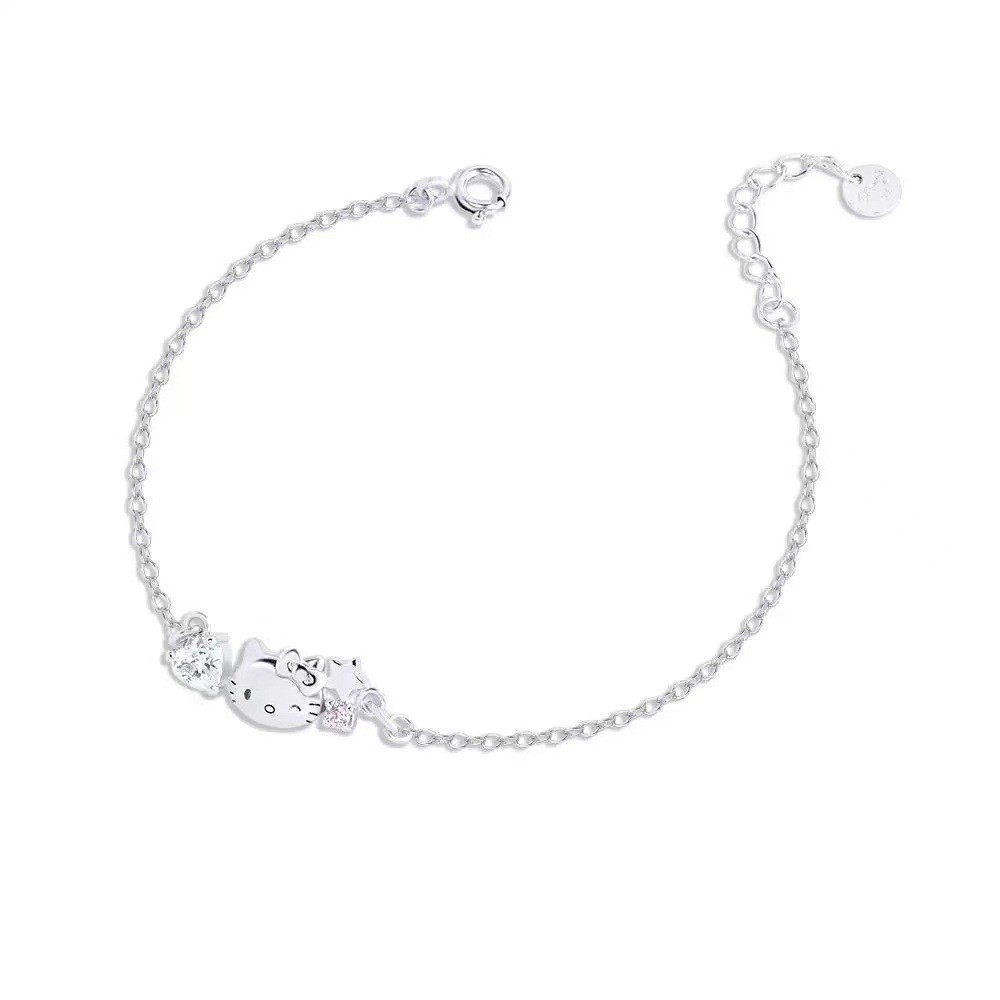 Hello Kitty 50th Series-Hello Kitty Pha Lê Zircon Vòng Tay Hoạt Hình Dễ Thương Quà Tặng Sinh Nhật ZZ