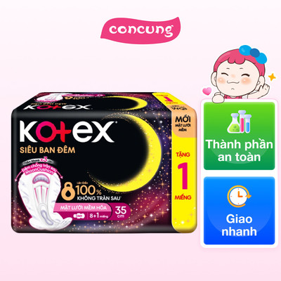 Băng vệ sinh Kotex Siêu Ban Đêm mặt lưới 35cm (8 miếng)