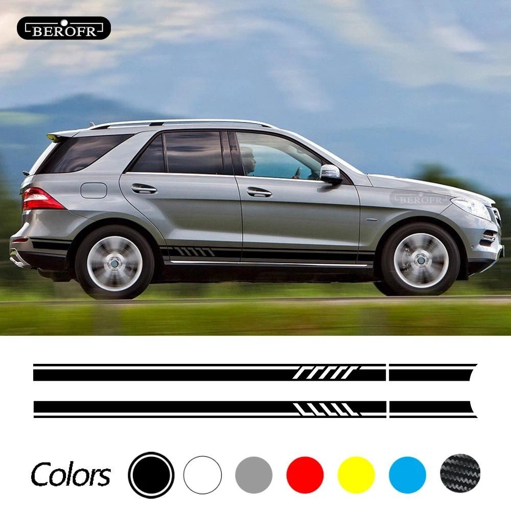 Phiên Bản Xe 1 Sọc Bên Váy Miếng Dán Decal Cửa Cho Xe Mercedes Benz GLE GLK ML Class AMG W164 W166 G