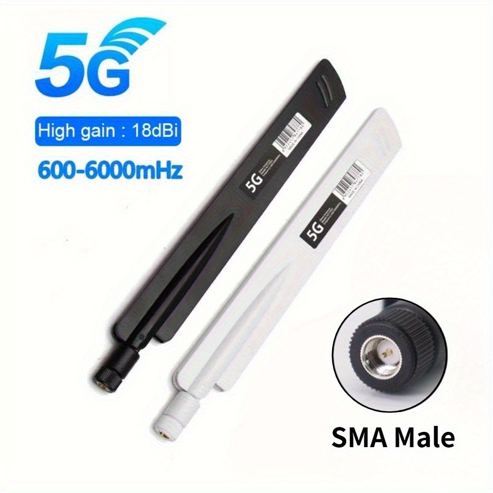 2 Chiếc Băng Đô Kép WIFI Ăng Ten 5G 5.8G 4G LTE 600-6000 MHz 18dBi Tăng Cao SMA Nam Cho Thẻ Mạng Khô