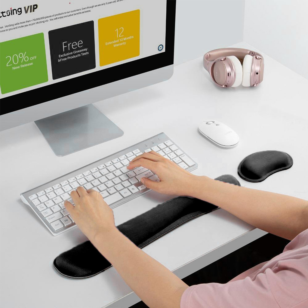 [flyingfishla] Bộ bảo vệ cổ tay bằng bọt Memory Ergonomic Memory Foam Keyboard Bộ cổ tay chuột để gi