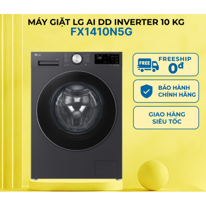 Máy giặt lồng ngang LG AI DD™ nverter 10 Kg FX1410N5G - Chính hãng bảo hành 24 tháng